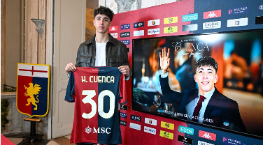 Genoa, ufficiale l’arrivo di Cuenca dal Milan